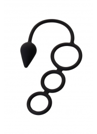 Тройное эрекционное кольцо с анальным хвостом Drop S-size - Erotist Adult Toys - в Сергиевом Посаде купить с доставкой