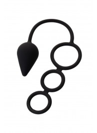 Тройное эрекционное кольцо с анальным хвостом Drop M-size - Erotist Adult Toys - в Сергиевом Посаде купить с доставкой