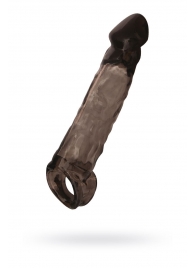 Чёрная насадка на пенис Tс подхватом - 19,5 см. - ToyFa - в Сергиевом Посаде купить с доставкой