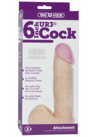 Ультра реалистичная насадка Vac-U-Lock  6  ULTRASKYN Cock - 17,3 см. - Doc Johnson - купить с доставкой в Сергиевом Посаде