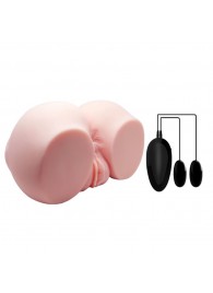 Телесный мастурбатор с двумя любовными тоннелями и вибрацией - Baile - в Сергиевом Посаде купить с доставкой