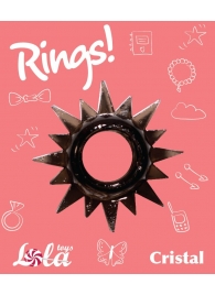 Чёрное эрекционное кольцо Rings Cristal - Lola Games - в Сергиевом Посаде купить с доставкой