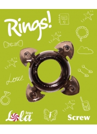 Чёрное эрекционное кольцо Rings Screw - Lola Games - в Сергиевом Посаде купить с доставкой