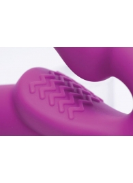 Ярко-розовый безремневой вибрострапон Evoke Vibrating Strapless Silicone Strap-on Dildo - XR Brands - купить с доставкой в Сергиевом Посаде