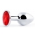 Серебристая анальная пробка с красным стразом - 7,2 см. - Anal Jewelry Plug - купить с доставкой в Сергиевом Посаде