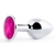Серебристая анальная пробка с малиновым кристаллом - 7,2 см. - Anal Jewelry Plug - купить с доставкой в Сергиевом Посаде