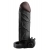 Чёрная вибронасадка с кольцом Vibrating Real Feel 2 Extension - 16 см. - Pipedream - в Сергиевом Посаде купить с доставкой