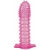 Гелевая розовая насадка с шипами - 12 см. - Toyfa Basic - в Сергиевом Посаде купить с доставкой