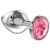 Большая серебристая анальная пробка Diamond Pink Sparkle Large с розовым кристаллом - 8 см. - Lola Games - купить с доставкой в Сергиевом Посаде
