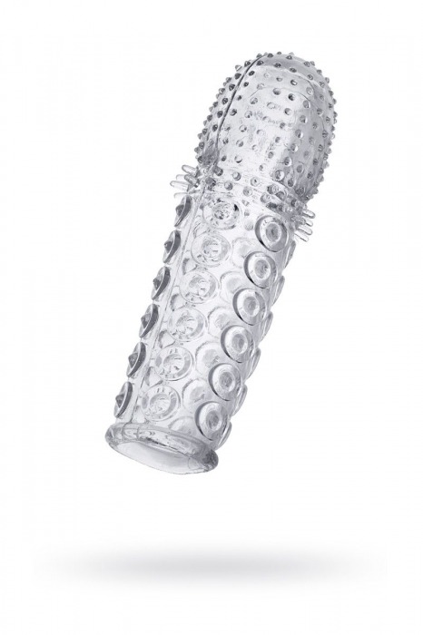 Прозрачная закрытая гелевая насадка - 13,5 см. - Toyfa Basic - в Сергиевом Посаде купить с доставкой