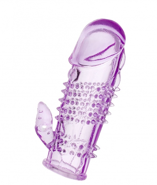 Фиолетовая насадка с коготком и шипами - 13 см. - Toyfa Basic - в Сергиевом Посаде купить с доставкой