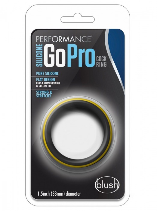 Черно-желтое силиконовое эрекционное кольцо Silicone Go Pro Cock Ring - Blush Novelties - в Сергиевом Посаде купить с доставкой