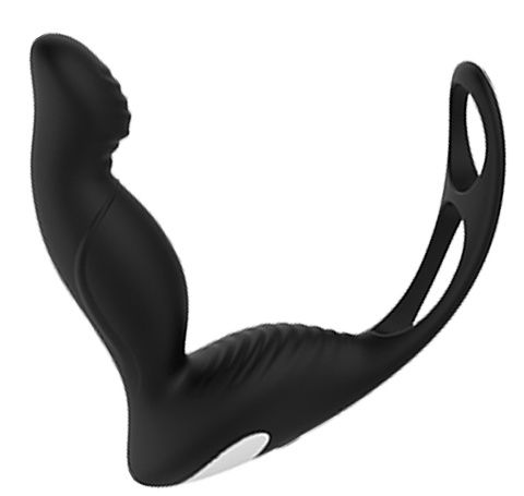 Черный вибромассажер простаты P-PLEASER W ERECTION ENHANCE - Dream Toys - в Сергиевом Посаде купить с доставкой