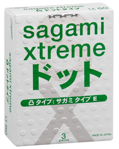 Презервативы Sagami Xtreme SUPER DOTS с точками - 3 шт. - Sagami - купить с доставкой в Сергиевом Посаде