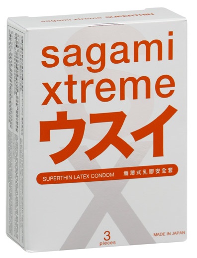 Ультратонкие презервативы Sagami Xtreme SUPERTHIN - 3 шт. - Sagami - купить с доставкой в Сергиевом Посаде