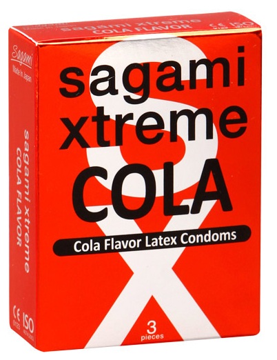 Ароматизированные презервативы Sagami Xtreme COLA - 3 шт. - Sagami - купить с доставкой в Сергиевом Посаде