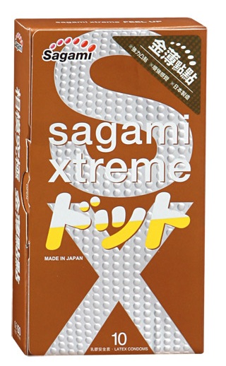 Презервативы Sagami Xtreme FEEL UP с точечной текстурой и линиями прилегания - 10 шт. - Sagami - купить с доставкой в Сергиевом Посаде