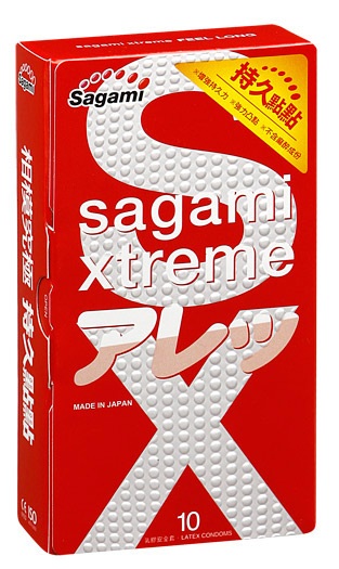 Утолщенные презервативы Sagami Xtreme Feel Long с точками - 10 шт. - Sagami - купить с доставкой в Сергиевом Посаде