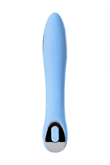 Голубой силиконовый вибратор с электростимуляцией TESLA G-POINT - 21 см. - ToyFa - купить с доставкой в Сергиевом Посаде