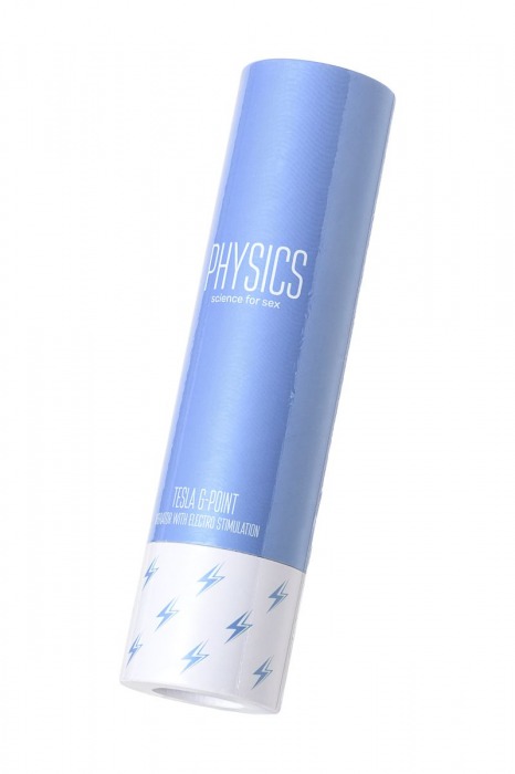 Голубой силиконовый вибратор с электростимуляцией TESLA G-POINT - 21 см. - ToyFa - купить с доставкой в Сергиевом Посаде