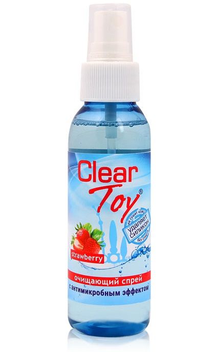 Очищающий спрей для игрушек CLEAR TOY Strawberry - 100 мл. - Биоритм - купить с доставкой в Сергиевом Посаде