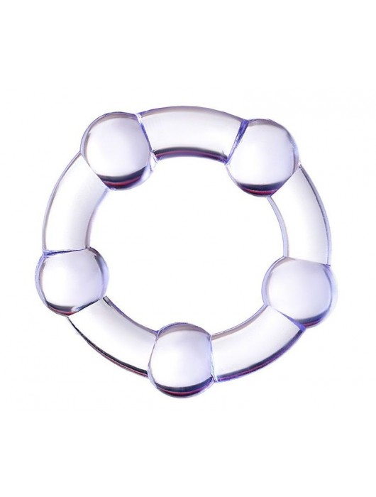 Фиолетовое эрекционное кольцо на пенис с бусинами - Штучки-дрючки - в Сергиевом Посаде купить с доставкой