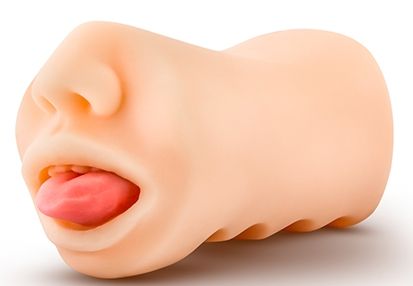 Телесный мастурбатор-ротик с язычком Oral Anne - Blush Novelties - в Сергиевом Посаде купить с доставкой