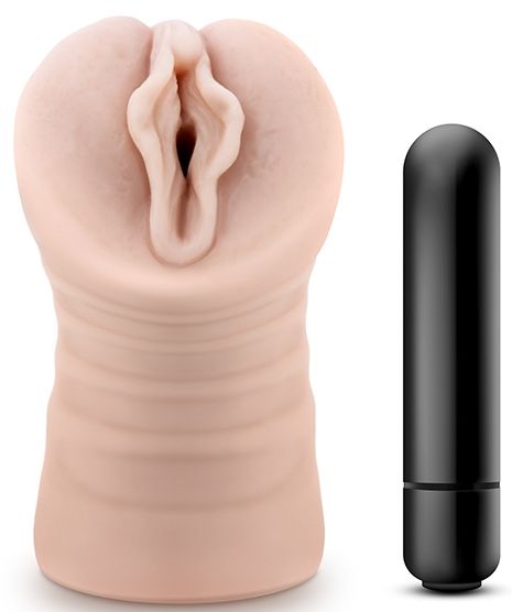 Телесный мастурбатор-вагина с вибропулей Ashley - Blush Novelties - в Сергиевом Посаде купить с доставкой