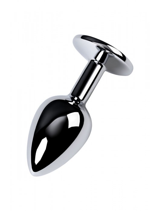 Серебристая конусовидная анальная пробка с фиолетовым кристаллом - 7 см. - ToyFa - купить с доставкой в Сергиевом Посаде