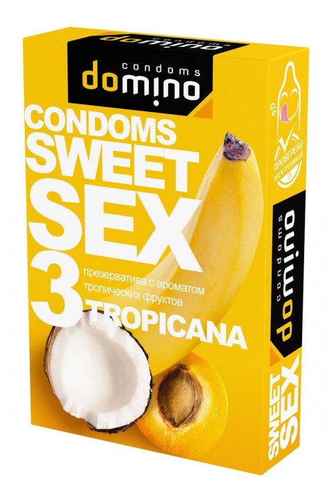 Презервативы для орального секса DOMINO Sweet Sex с ароматом тропических фруктов - 3 шт. - Domino - купить с доставкой в Сергиевом Посаде