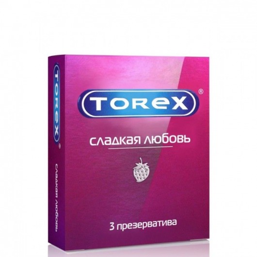 Презервативы Torex  Сладкая любовь  с ароматом клубники - 3 шт. - Torex - купить с доставкой в Сергиевом Посаде