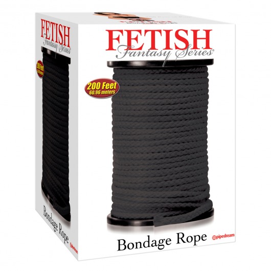 Черная веревка для связывания Bondage Rope - 60,9 м. - Pipedream - купить с доставкой в Сергиевом Посаде