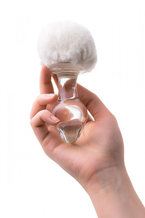 Стеклянная анальная втулка с хвостиком - 9,5 см. - Sexus - купить с доставкой в Сергиевом Посаде