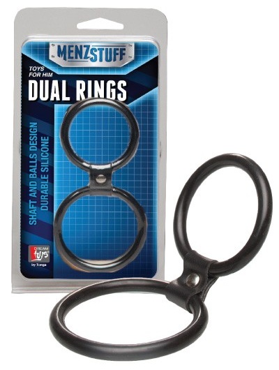 Чёрное двойное эрекционное кольцо Dual Rings Black - Dream Toys - в Сергиевом Посаде купить с доставкой