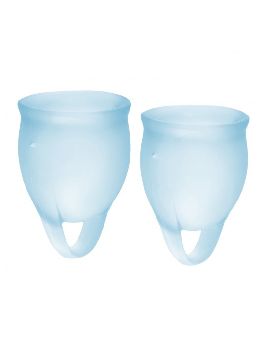Набор голубых менструальных чаш Feel confident Menstrual Cup - Satisfyer - купить с доставкой в Сергиевом Посаде