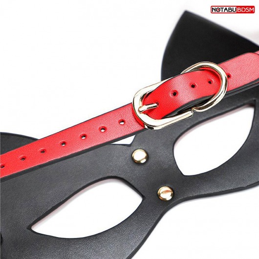 Красно-черная игровая маска с ушками - Notabu - купить с доставкой в Сергиевом Посаде