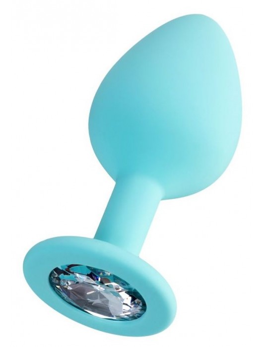 Мятная анальная втулка Brilliant с прозрачным кристаллом - 8 см. - ToyFa - купить с доставкой в Сергиевом Посаде