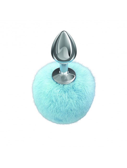 Серебристая анальная пробка с голубым пушистым хвостиком Twinkle - Lola Games - купить с доставкой в Сергиевом Посаде
