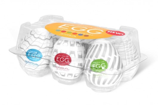 Набор из 6 мастурбаторов Tenga EGG Easy Beat с различным рельефом - Tenga - в Сергиевом Посаде купить с доставкой