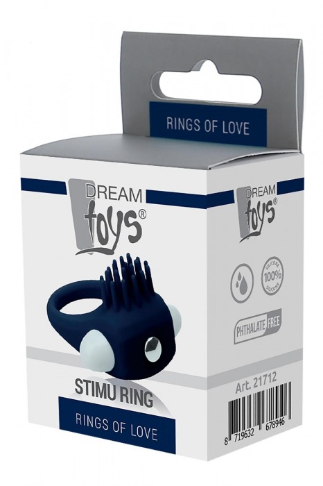 Синее эрекционное виброкольцо STIMU RING - Dream Toys - в Сергиевом Посаде купить с доставкой