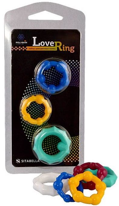 Набор из 3 цветных эрекционных колец Love Ring - Sitabella - в Сергиевом Посаде купить с доставкой