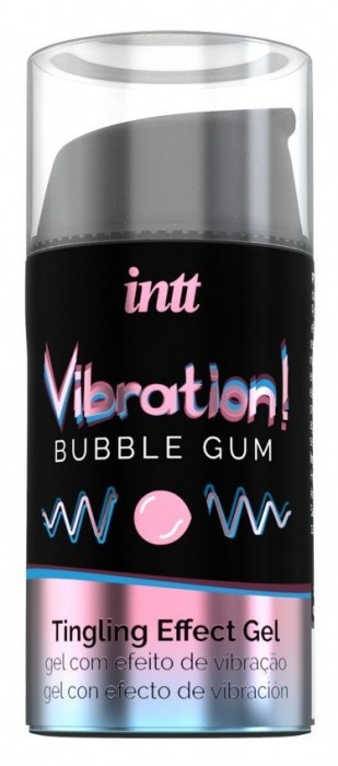 Жидкий интимный гель с эффектом вибрации Vibration! Bubble Gum - 15 мл. - INTT - купить с доставкой в Сергиевом Посаде