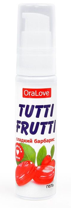 Гель-смазка Tutti-frutti со вкусом барбариса - 30 гр. - Биоритм - купить с доставкой в Сергиевом Посаде
