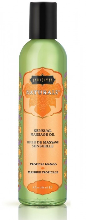 Массажное масло Naturals Tropical Mango с ароматом манго - 236 мл. - Kama Sutra - купить с доставкой в Сергиевом Посаде