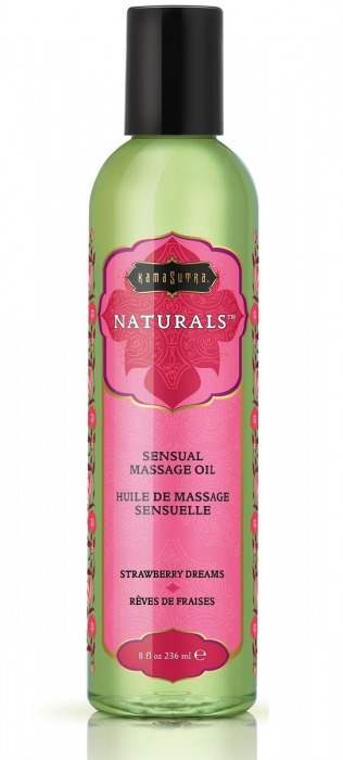 Массажное масло Naturals Strawberry Dreams с ароматом клубники - 236 мл. - Kama Sutra - купить с доставкой в Сергиевом Посаде