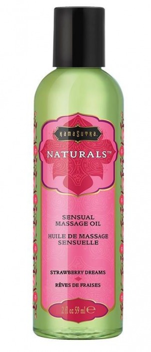 Массажное масло Naturals Strawberry Dreams с ароматом клубники - 59 мл. - Kama Sutra - купить с доставкой в Сергиевом Посаде