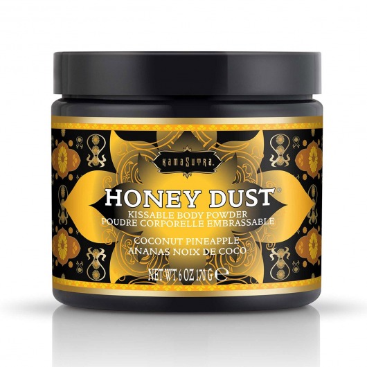 Пудра для тела Honey Dust Body Powder с ароматом кокоса и ананаса - 170 гр. - Kama Sutra - купить с доставкой в Сергиевом Посаде