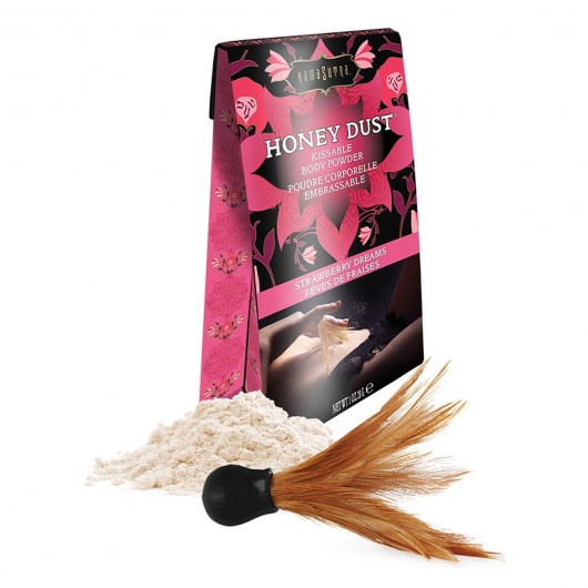 Пудра для тела Honey Dust Body Powder с ароматом клубники - 28 гр. - Kama Sutra - купить с доставкой в Сергиевом Посаде
