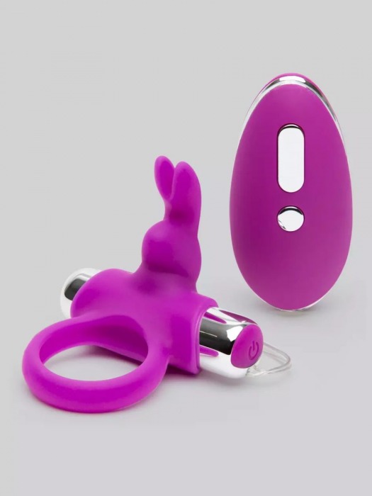 Лиловое виброкольцо с пультом ДУ Remote Control Cock Ring - Happy Rabbit - в Сергиевом Посаде купить с доставкой