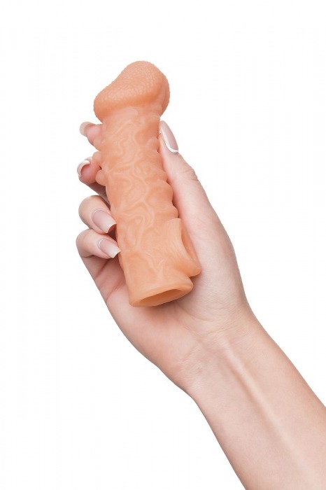 Телесная закрытая насадка с шершавой головкой Cock Sleeve Size S - 13,8 см. - KOKOS - в Сергиевом Посаде купить с доставкой